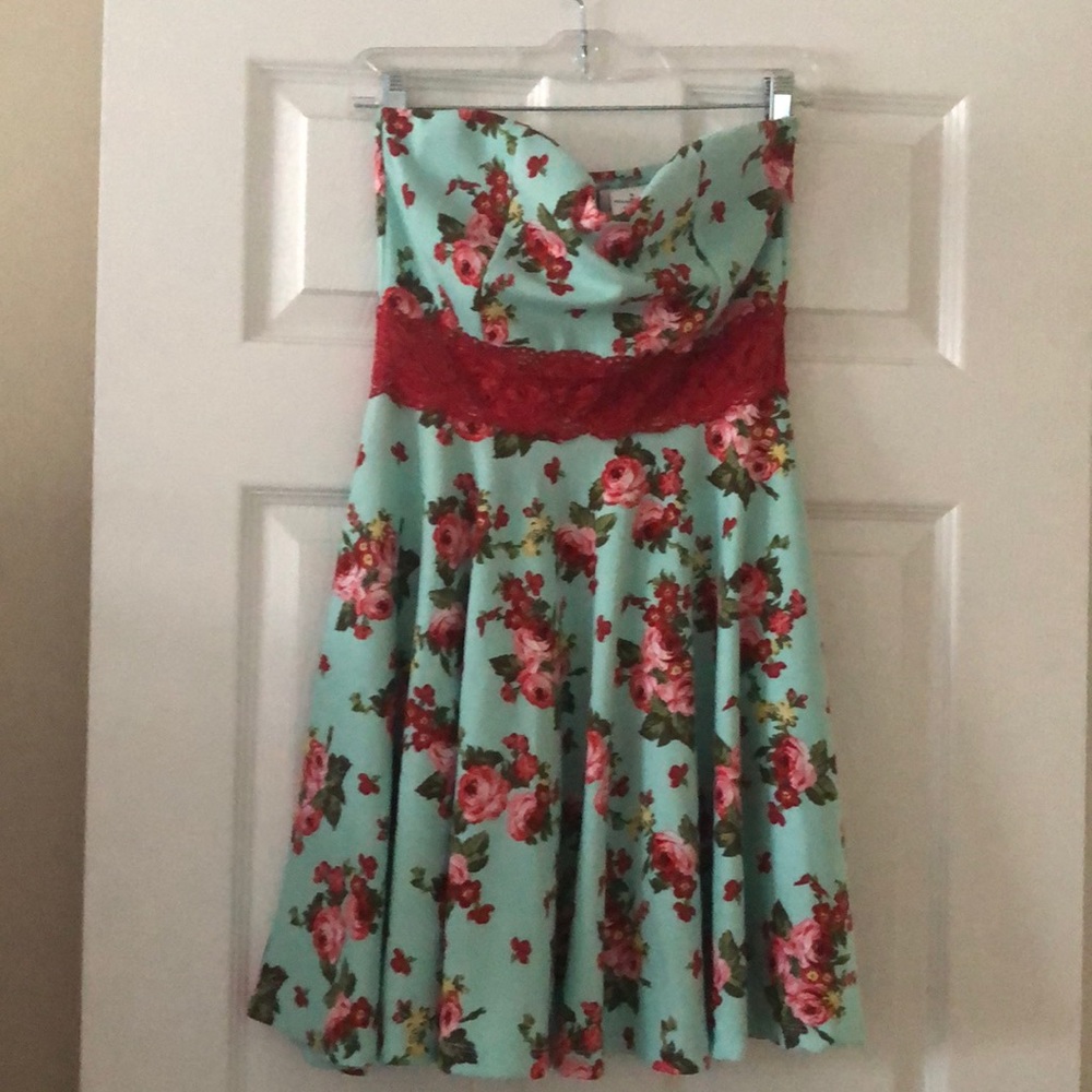 Strapless floral dress